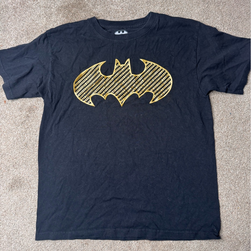 Batman Black T‑Shirt with Gold Bat Emblem